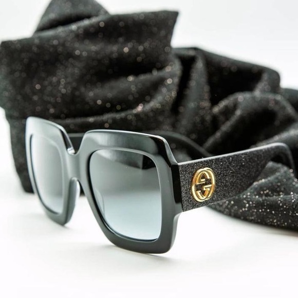 New - Gucci Grey Gradient  Square Ladies Sunglasses GG0102S 001 54 - Picture 7 of 10